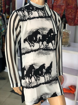 Wayang Monochrome Chiffon  Shirt