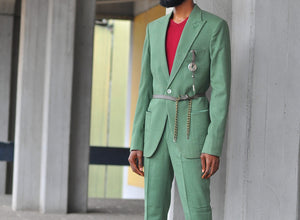 Kamsi Tcharles Seer Mint Green Suit